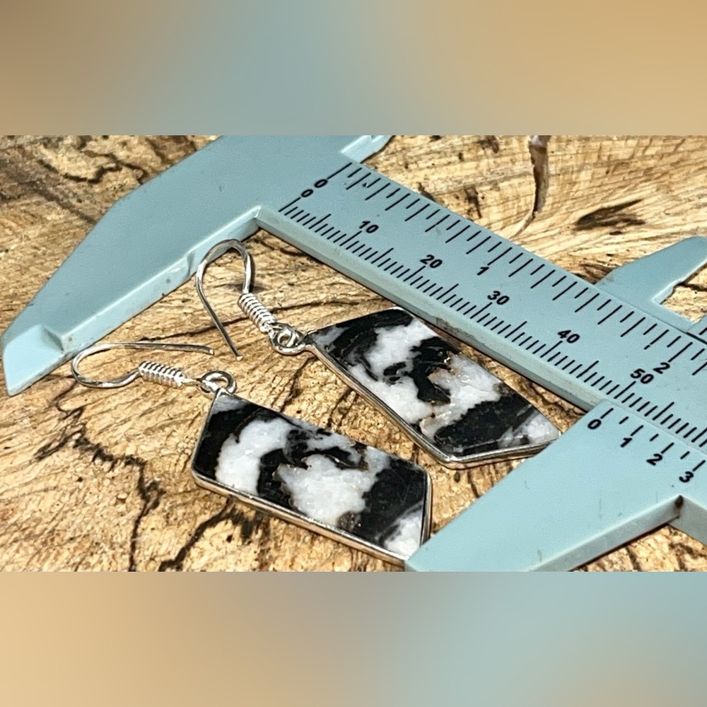 White Buffalo Turquoise Earrings 2” - Picture 12 of 13